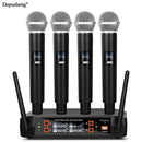 Sistema de micrófono inalámbrico de 4 canales Depusheng, micrófono inalámbrico portátil sin cable, para iglesia, DJ, bodas, fiestas, karaoke, presentaciones de clase.