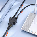 Divisor de red RJ45, conector de red de 2 vías, alimentado por USB, voltaje de funcionamiento ≤36V, extensión de cable de red, sin batería, para uso en hogar y oficina.