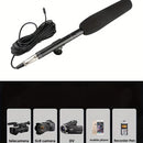 Micrófono de Condensador de Alta Calidad, Microfono de Condensador Profesional de Grado - Audio de Alta Calidad, Soporte de Metal, Cubierta de Espuma a Prueba de Viento, Compatible con Teléfonos Móviles, Cámaras, Cámaras DSLR Digitales, DV - Ideal para E