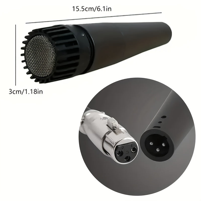 Microfono Dinámico M57 - Calidad Profesional, Portátil y de Mano con Diseño Clip-on para Presentaciones en Vivo y Grabacións, Ideal para Baterías y Amplificadores