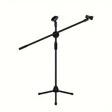 Soporte de Micrófono Ajustable con Base Robusta - Construcción Resistente, Compatibilidad XLR para Grabación Profesional, Actuaciones en Vivo, Podcasting y Estudios Caseros - Compatible con Smartphones, Tabletas y Mezcladores - Uso Interior/Exterior - Di