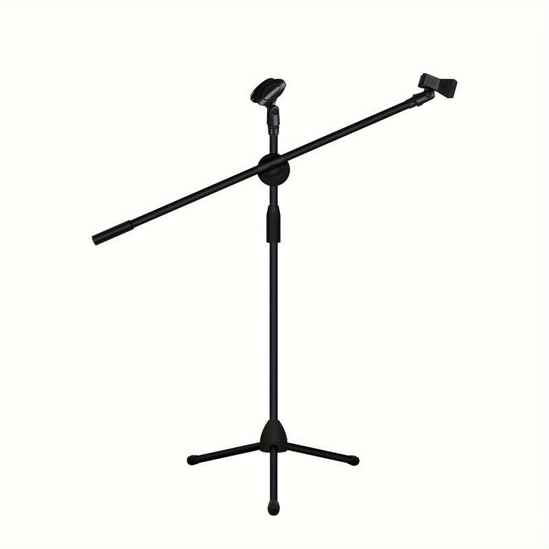 Soporte de Micrófono Ajustable con Base Robusta - Construcción Resistente, Compatibilidad XLR para Grabación Profesional, Actuaciones en Vivo, Podcasting y Estudios Caseros - Compatible con Smartphones, Tabletas y Mezcladores - Uso Interior/Exterior - Di
