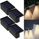 4/8pcs Luces Solares para Escalones con 3 LED - Encendido/Apagado Automático y Modos de Doble Deteción, Iluminación de Pared Eficiente en Energía con Acentos de Cristal, Seguras para Personas Mayores, Ideales para Piscinas, Airbnb y Entradas (Incluye Her