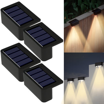 4/8pcs Luces Solares para Escalones con 3 LED - Encendido/Apagado Automático y Modos de Doble Deteción, Iluminación de Pared Eficiente en Energía con Acentos de Cristal, Seguras para Personas Mayores, Ideales para Piscinas, Airbnb y Entradas (Incluye Her