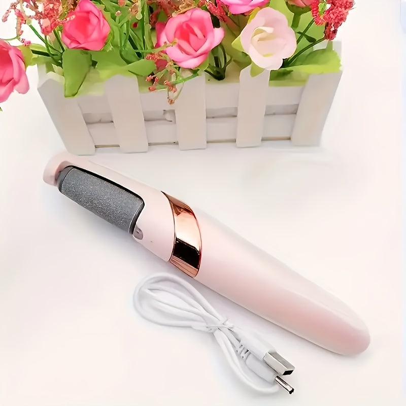 YAIAWISU Lima Eléctrica para Pies - Amoladora y Removedora de Uñas con Batería de Litio, Sin Necesidad de Alcohol, Cargador USB Inalámbrico - Para Hogar o Salón, Pedicura - Rosa Brillante (Mujeres/Hombres), Diseño Elegante, Opción Versátil de Carga