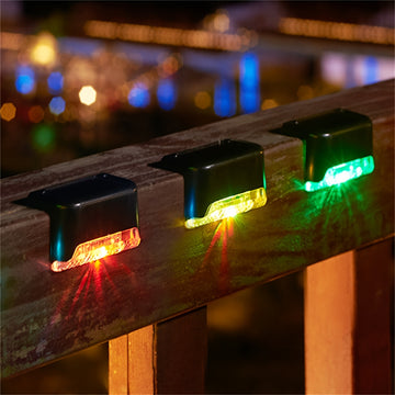 16-pack de luces LED con energía solar, luces de colores para exteriores, ideales para piscinas, vallas, patios y jardines.