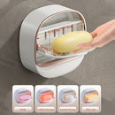 Dispensador de Jabón de Pared 1pc con Drenaje, Instalación Sin Taladro, Diseño Rectangular de Plástico en Verde/Blanco o Blanco/Dorado Rosa, Perfecto para Baño, Cocina y Almacenamiento de Fregadero
