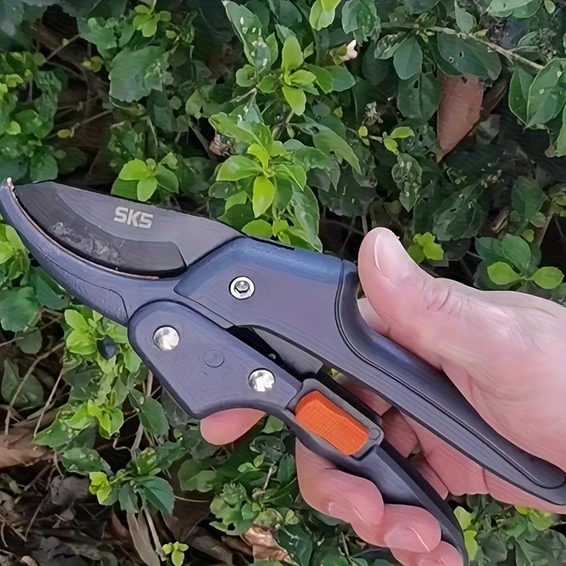 1pc Tijeras de Podar Profesionales de Acero al Carbono con Cuchillas SK-5 Afiladas - Mangos Ergonómicos Antideslizantes, Cortaúñas Manuales para Arbustos, Setos y Ramas Pequeñas - Diseño Moderno Duradero para Jardinería y Paisajismo, Tijera de Precisión,