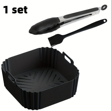 8,86 pulgadas de reutilizables, rectangulares, de silicona para freidor de aire, para Ninja AF140, AF141, AF180, AF181, Philips HD9270 y otros modelos - Antiadherente, resistente al calor, fácil limpieza, accesorio para hornear | Forma cuadrada | Silicon