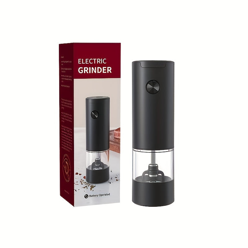 1/2pcs Conjunto de molinillos eléctricos de especias, Molinillo de sal y pimienta portátil con batería no recargable, Cámara de especias transparente, Esencial de cocina, Ideal regalo para cocineros en casa