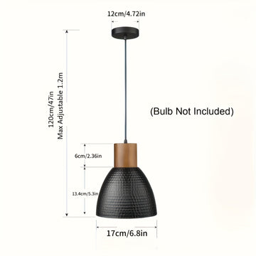1 pieza, lámpara colgante ajustable de altura, moderna, de metal, con montaje semi-inclinado para isla de cocina, comedor, dormitorio, oficina, bar. Sin batería y fácil instalación. Ideal para salón, dormitorio, iluminación industrial, duradera.
