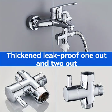 Válvula de ángulo de tres vías con una entrada y dos salidas, válvula de salida doble para el hogar con interruptor, distribuidor de ducha, válvula distribuidora de cabezal de ducha, diámetro de 20 mm, 3 vías, sistema de ducha universal de reemplazo, ada