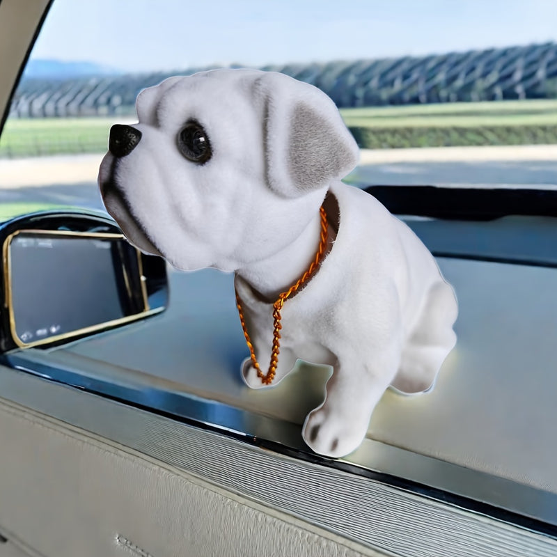 Decoración Encantadora de Bulldog para el Tablero del Coche - Resina Duradera, Fácil Instalación, Regalo Perfecto para Amantes de los Perros