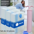 Juego de 11 bolsas de almacenamiento al vacío con bomba manual rosa, especial para guardar ropa de invierno, bolsas plásticas rectangulares multifuncionales con cierre de cremallera, ideales para viajes, campamentos, mudanzas y organización del hogar o c