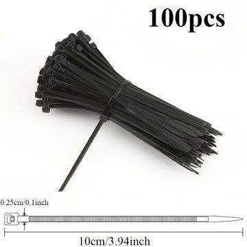 100 piezas de bridas para cables multiusos resistentes con cierre automático y correas de nailon duraderas para almacenamiento arquitectónico y de escritorio doméstico