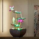 Pieza decorativa de cascada de 3 niveles para interior, fuente de hierro fundido creativa para mesa de entrada, ceremonia de inauguración y recepción en casa, alimentada por USB, no requiere batería