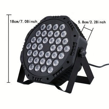 1pc Luz Par DJ RGB de 36 LED - Control Remoto Inalámbrico - Colores Vibrantes para Bodas, Cumpleaños, Navidad, Espectáculos de Música, Fiestas de Baile