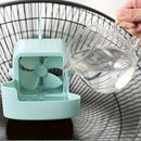 Ventilador Colgante Portátil Refrescante - Enfriamiento Instantáneo sin Electricidad con Cubitos de Hielo y Agua, Diseño Duradero en Plástico para Hogar y Oficina, Azul & Amarillo, Alivio del Calor Veraniego, Diseño de Dos Niveles, Funcionamiento No Eléc