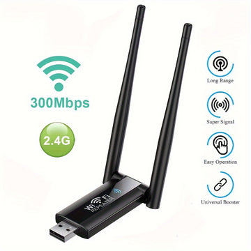 Repetidor Wi-Fi USB: Amplía la señal de tu red con una velocidad de 300 Mbps - Plug and Play