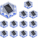 4/6pcs Luces Solares LED para Terraza, Luces de Muelle Solar, Aluminio Fundido, Luces Solares para Entrada, Camino Jardín y Pasillo Exterior con 2 Modos (Blanco + Luz Cálida)