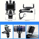 Soporte para Teléfono Móvil de Coche, Soporte Multifuncional para Salpicadero con Clip Ajustable 360°, Compatible con Smartphones de 3 a 17.78 cm