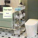 Carrito de Almacenamiento Rodante Versátil de 1 Pieza - Plástico Transparente y Acero Inoxidable, Organizador Multinivel con Ruedas para Cocina, Baño y Lavabo - Diseño Elegante de Almacenamiento Abierto, No Necesita Energía, Organizadores y Almacenamient