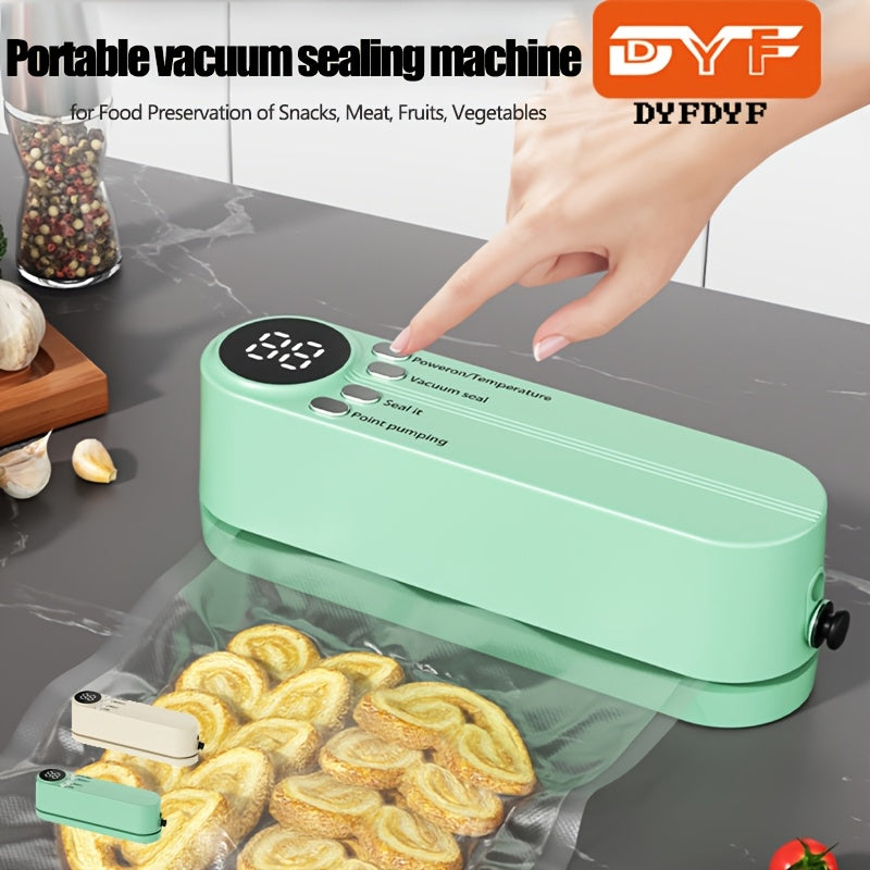Sellador al Vacío Portátil Recargable por USB con Bolsas Herméticas y Bomba de Sellado Rápido Incluida – Diseño Compacto para Conservar Alimentos como Bocadillos, Carne, Frutas, Verduras, Máquina Selladora al Vacío