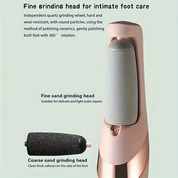 Extracción automática de pies eléctrica, batería de litio recargable, carga USB, plástico - Herramienta profesional de pedicura para pies suaves, regalo ideal para vacaciones, artículo de regalo de vacaciones | Cuidado de pies minimalista | Grind de pies