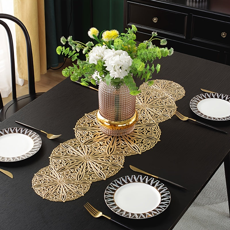 1 Mantel Individual De PVC, Camino De Mesa, Mantel Largo, Mantel Individual Con Aislamiento Térmico, Mantel Individual Decorativo, Para Camino De Mesa De Café, Granja, Cocina, Mesa De Comedor, Vacaciones, Fiestas, Decoración De Cenas