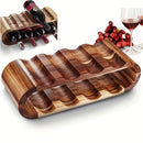 Soporte para Vino de Bambú con Portavasos en Forma de Tacón Alto para 8 Botellas - Diseño Ahorrador de Espacio para Encimera, Silueta Elegante y Moderna, Sin Necesidad de Montaje, Regalo Ideal para Amantes del Vino