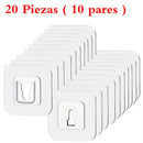10 Pares de Ganchos Adhesivos Potentes sin Rastro, Sin Taladrar, Multifuncionales para Baño y Cocina, Impermeables para Colgar en la Pared del Hogar, Ganchos de Utilidad