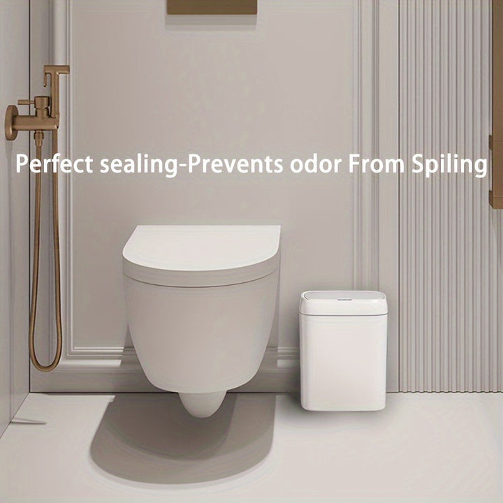 Cubo de basura inteligente con sensor de movimiento 12L/14L - Cierre silencioso, sello antiolores para cocina, baño y sala - Funciona con pilas AA (no incluidas)