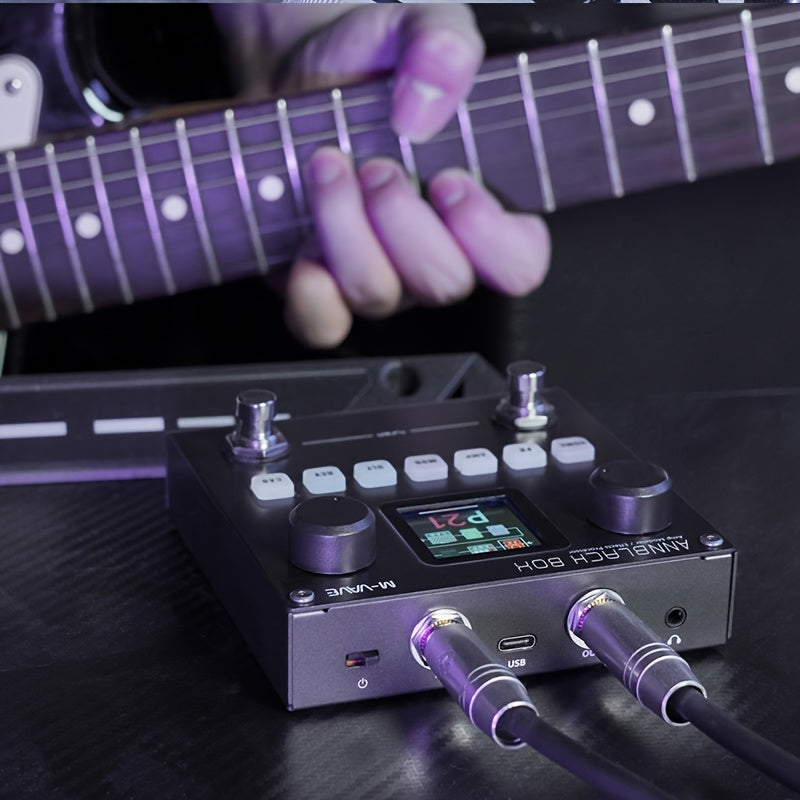 Guitarra eléctrica digital M-VAVE con efectos integrados BLACKBOX, caja pequeña negra multifunción, altavoz monobloque para teléfono móvil y grabación analógica de sonido