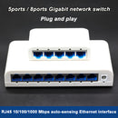 Conmutador de red Ethernet Gigabit de 5 puertos / 8 puertos, 5/8 puertos Gigabit, admite red de 10/100/1000 Mbps, plug-and-play, fácil de transportar e instalar, divisor de red Gigabit, centro de red, conmutador de red doméstica pequeña, adaptador de red