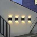 1 pieza/4 piezas de luz decorativa solar para jardín, iluminación de pared con proyector hacia arriba y abajo