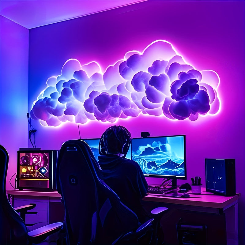 Linterna LED 3D Dinámica RGB Inteligente | Sincronización con Música, Alimentación USB - Decoración para Navidad, Halloween, Cumpleaños, Día del Padre y Ambiente en Dormitorio, Ideal para Fiestas