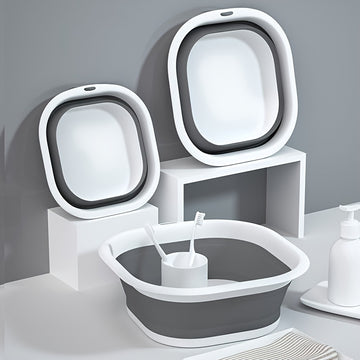Baño de pies plegable, lavabo portátil con tapa, cubo de remojo de pies plegable, masajeador de pies portátil, función de masaje de puntos de acupuntura, bañera - Adecuado para baño, sala de estar, dormitorio, se adapta a todas las estaciones.