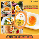 1 pieza de temporizador de huevo Kawaii y soporte de huevo cocido - Divertido gadget de cocina reutilizable sin batería con diseño de dibujos animados lindo, perfecto para huevos cocidos blandos y duros, camping, viajes, regalos de Día de la Madre, gradu