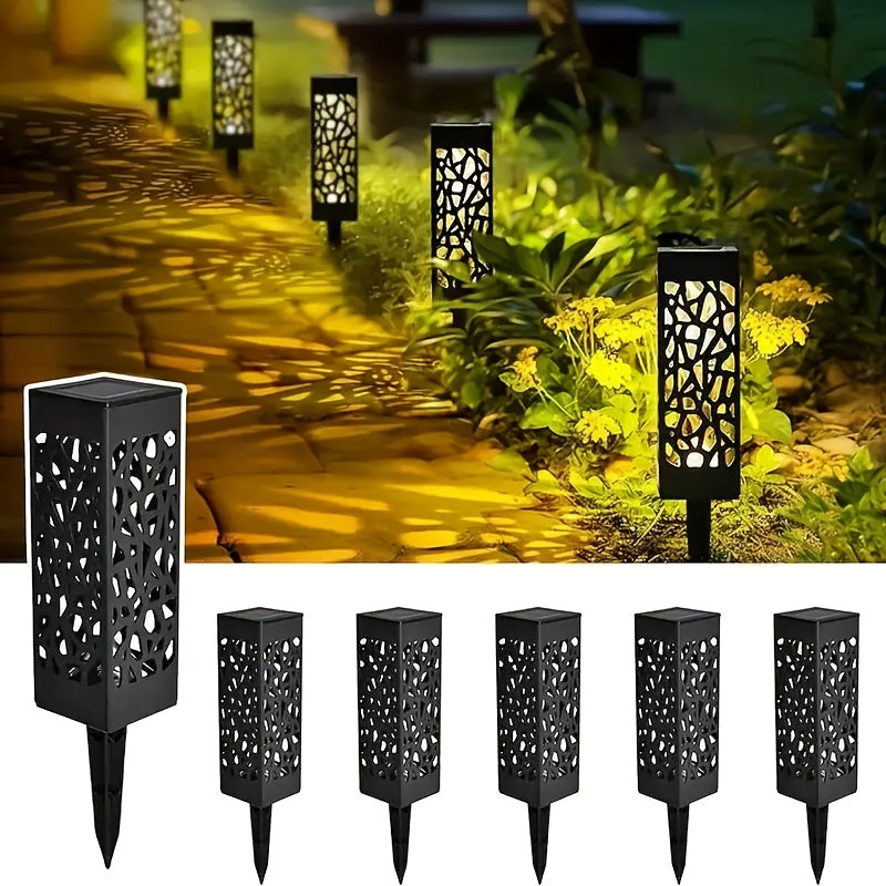 6 luces solares para exteriores, luces decorativas solares para caminos, iluminación para jardín y césped, luces LED solares para paisajismo