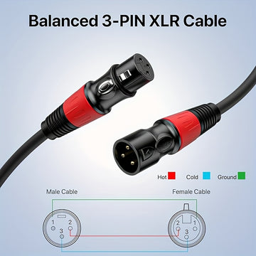 10 piezas, 65.99 cm / 200.0 cm, cables XLR de equilibrio - 3 agujas Adecuados para mezcladora de audio, sistema de altavoces, , compatibilidad general: el cable XLR de equilibrio se puede conectar con cualquier micrófono, mesa de mezclas, sistema de alta