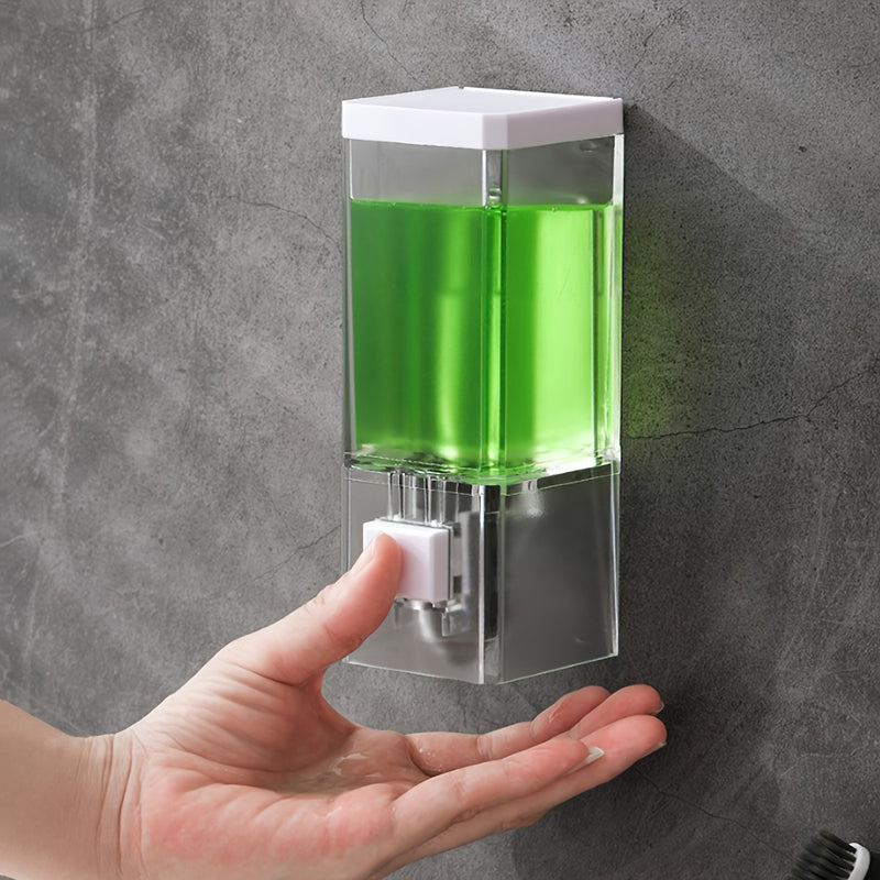 1Pc Dispensador de jabón manual de pared: Máquina de jabón de mano de un solo cabezal para hotel de baño, fácil de usar, ahorra tiempo y esfuerzo Decoraciones de Halloween y Navidad