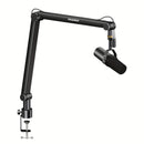 Ajustable Microfono Scissor Arm con Canal de Cable - Boom de Suspensión Compacto para Blue Yeti, Snowball iCE, HyperX QuadCast, SoloCast, Elgato Wave - Aleación Duradera, Conexión XLR, Equipo de Grabación de Estudio | Acabado Negro Liso | Ajustable Boom