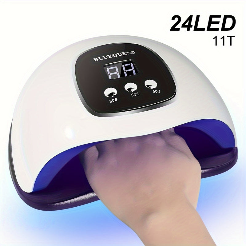 lámpara para uñas, lámpara de gel con interfaz USB, secadora 48W luz cura y seca todo tipo de pegamentos rápidamente, máquina de arte de uñas con sensor automático Smart, para casa y salón