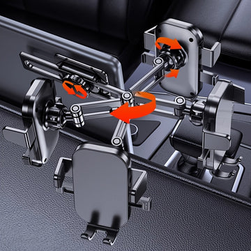 Soporte para teléfono de coche de tablero de control de aleación de aluminio, rotativo, escalable, forma cuadrada, para auto