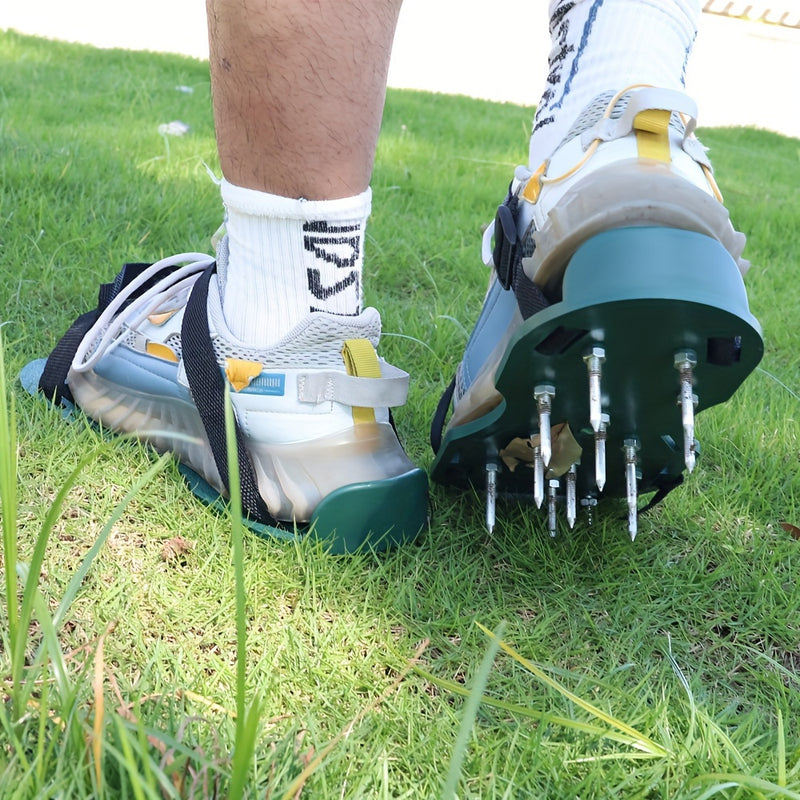 1 Par de Zapatos de Aeración de Césped de Jardín Duraderos - Aerador de Césped Manual con Dientes de Metal, No Se Necesita Electricidad, Diseño Ergonómico para una Eficiente Aeración del Suelo en Jardines, Patios y Traspatios, Herramienta de Aeración de