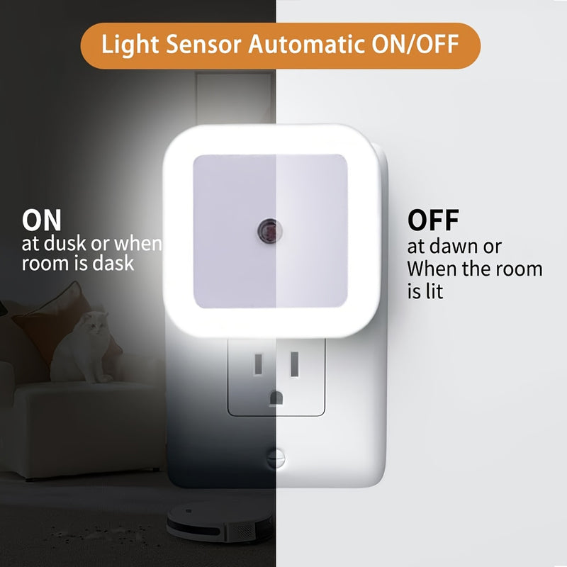 Audeanor 4pcs Luces Nocturnas LED Inteligentes - Encendido/Apagado Automático con Sensor de Movimiento, Iluminación de Pared para Dormitorio, Cocina, Escaleras y Pasillo, Lámpara de Luz Nocturna Inteligente