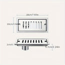 1 Pieza, Desagüe De Piso De Forma Alargada, Filtro De Acero Inoxidable Engrosado De Gran Desplazamiento, Desagüe De Piso A Prueba De Olores, Para Sala De Ducha De Hotel, Accesorios De Baño