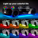 4 piezas de luces LED RGB para coche, luces LED para coche con aplicación, luces de tira de luz inferior para coche con modo de música, kit de luces LED de luz inferior para SUV, camiones, regalo de Navidad
