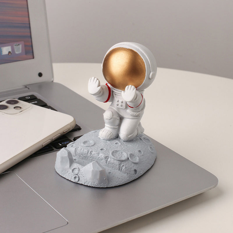 Soporte Creativo para Móvil y Tableta de Astronauta - Material Duradero de ABS, Diseño Divertido de Dibujos Animados con Estatua Dinámica de Astronauta, Perfecto para el Hogar, Oficina y Clases en Línea, Decoración de Astronautas