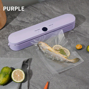 Máquina Selladora al Vacío Automática Compacta para Conservación de Alimentos – Recargable por USB, Batería de Polímero de Litio de 1500mAh, Acrílico, Ideal para Sellado de Snacks y Extensión de Frescura, Electrodoméstico de Cocina, Selladora al Vacío de